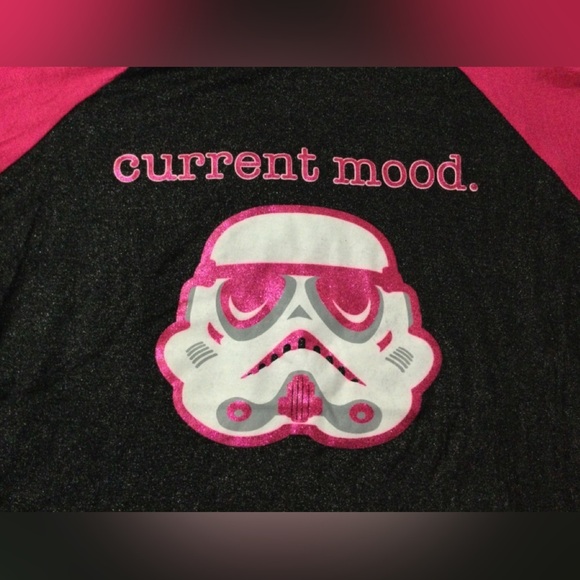 STAR WARS Storm Trooper Long Sleeve Raglan T-Shirt-Girls NWOT - Picture 2 of 5